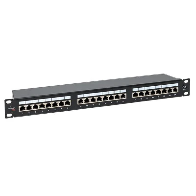 Патч-панель TERACOM PRO 19'' Cat.5E 1U полный экран STP 24 порта RJ-45 Dual IDC с органайзером EKF TRP-PPNL-5ESTP-1U24
