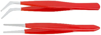 Пинцеты набор 2 шт с ПВХ ручкой FIT 67435