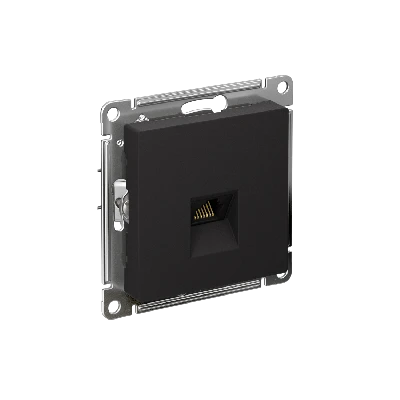 ATLASDESIGN РОЗЕТКА компьютерная RJ45, кат. 6A, механизм, КАРБОН