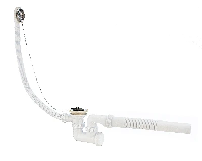 Сифон УНИВЕРСАЛ для ванн с нержавеющими чашками и с жесткой трубой, перелив 70 см VIRPlast 30980242