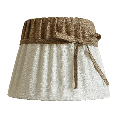 Абажур Черри лен бело-коричневый