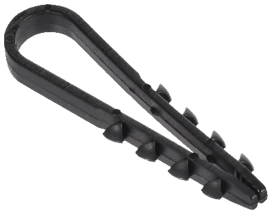 Дюбель-хомут 5х10мм для круглого кабеля нейлон черный (100шт/упак) GENERICA