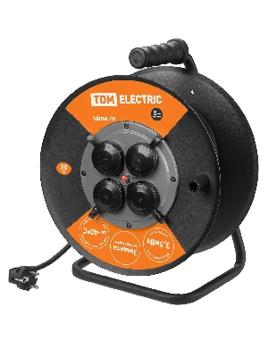 Удлинитель силовой УХз16-004 TDM (метал. катушка А3 4 места IP44/30м КГ 3х2,5)