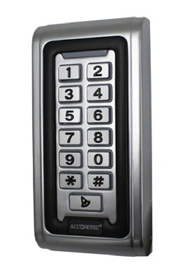 Панель кодовая со встроенным считывателем карт EM-Marine, антивандальный корпус,материал-нержавеющая сталь, подсветка кнопок AccordTec AT-CP200EM-W AT-03003