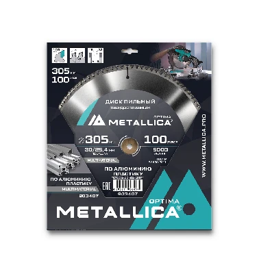 Диск пильный тв. сплав. 305х30/25,4 мм, 100 зубов, Т=3,0 мм по алюминию, пластику