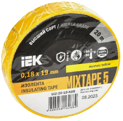 Изолента ПВХ желтая 19мм 20м IEK UIZ-20-10-K05