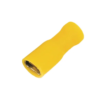 Наконечник плоский РппИм 6-7-0.8 желтый QUADRO (50шт) полностью изолированный (розетка)