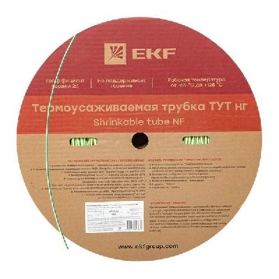 Трубка термоусаживаемая ТУТ нг 6/3 жел-зел рулон PROxima EKF tut-6-yg