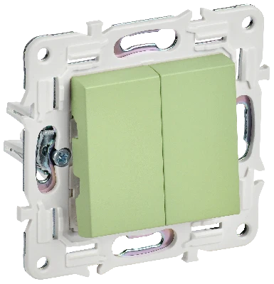 SKANDY Выключатель 2-клавишный 10А SK-V04G мятный IEK