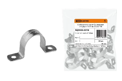 Скоба металлическая 2-х лапковая с внутренним d 31-32 мм (50шт)