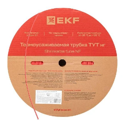 Трубка термоусаживаемая ТУТ нг 4/2 красная рулон PROxima EKF tut-4-r