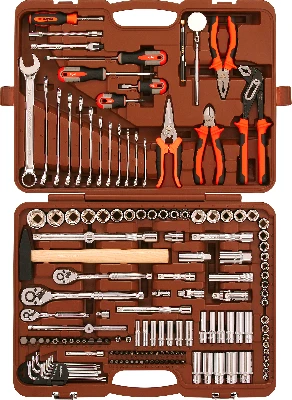 Набор инструмента универсальный 18 1/4'', 3/8'' и 1/2''DR, 150 предметов Ombra OMT150S 055370