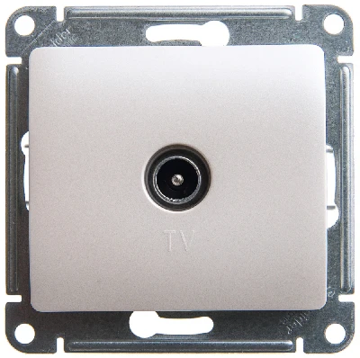 GLOSSA Розетка телевизионная TV одиночная 1DB перламутр в рамку Systeme Electric GSL000691