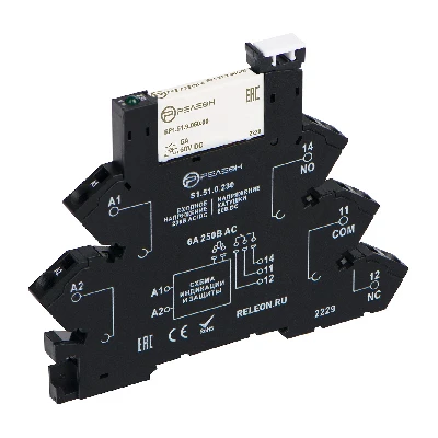 Интерфейсный модуль реле, 1 перекидной контакт 6А 230В AC/DC пружинные зажимы