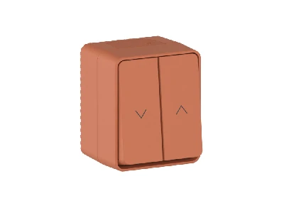 AtlasDesign PROFI IP54 2-клавишный ВЫКЛЮЧАТЕЛЬ ДЛЯ ЖАЛЮЗИ, 2хсх.4, ТЕРРАКОТОВЫЙ