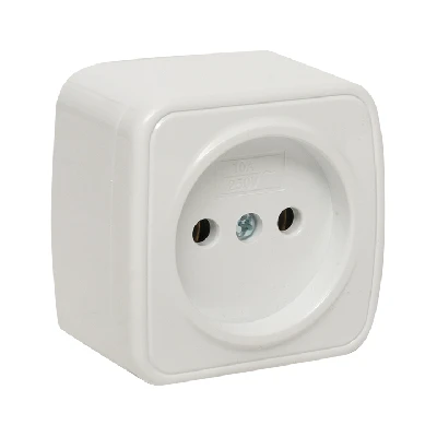 Розетка Минск одноместная ОП 10А без заземления белая EKF EGR10-022-10