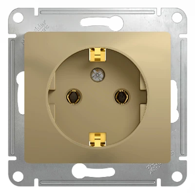 GLOSSA Розетка с заземлением в рамку титан Systeme Electric GSL000443