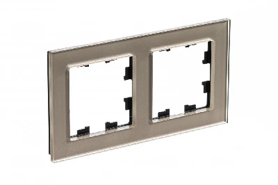 Рамка двухпостовая ATLASDESIGN NATURE, СТЕКЛО ШАМПАНЬ Systeme Electric ATN320502