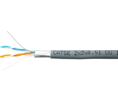 Витая пара FTP 2 пары AWG 24 категория 5е экран внутренняя Cu Standart SkyNet FTP 2x2x0,5 5е in/Cu. 1693101