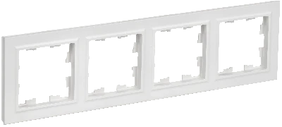 BRITE Рамка 4-местная РУ-4-БрАБ арктический белый IEK