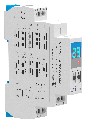 Реле времени многофункциональное TM с дисплеем 2 контакта 12-240В AC/DC ONI