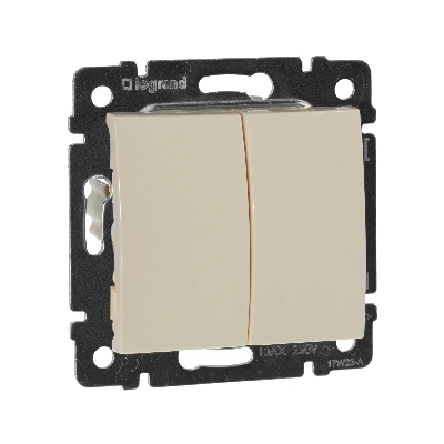VALENA Выключатель двухклавишный в рамку слоновая кость Legrand 774305