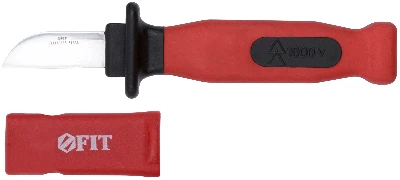 Нож изолированный 1000 В, нерж.сталь, 200 мм, лезвие 50 мм, прорезин.ручка FIT 10605