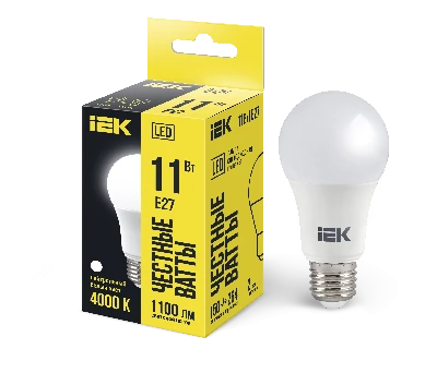 Лампа светодиодная A60 груша 11Вт 230В 4000К E27 IEK LLE-A60-11-230-40-E27