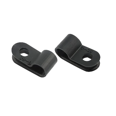 Скоба кабельная под винт 5 мм, черная, 50 шт