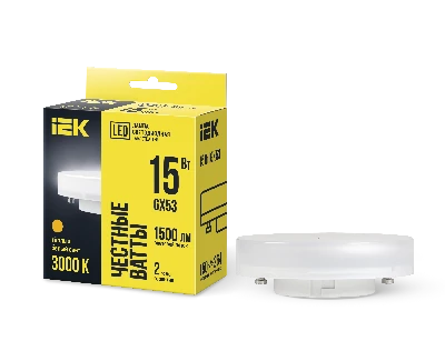 Лампа светодиодная T75 таблетка 15Вт 230В 3000К GX53 IEK LLE-T80-15-230-30-GX53