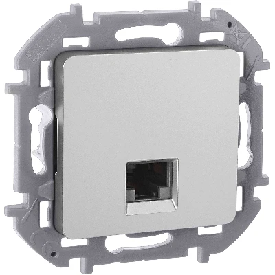Розетка компьютерная RJ45 категория 6 UTP алюминий INSPIRIA