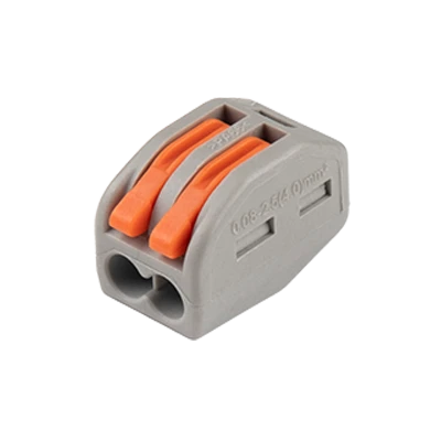 Клеммы монтажные многоразовые PTC-2P 222-412 450V 32A 0,08-2,5(4.0)mm2 , 2 отверстия, серые 50 шт.