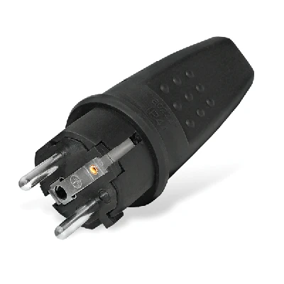 Вилка прямая c/з каучук 16А 250В IP44 (еврослот) UNIVersal 602227