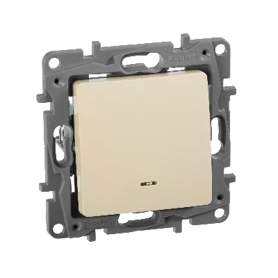 ETIKA Переключатель одноклавишный с подсветкой слоновая кость автоматические зажимы 10AX Legrand 672315