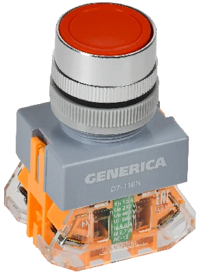 Кнопка D7-11BN d=22мм 1з+1р кр. GENERICA IEK BBT50-11BN-3-22-K04-G