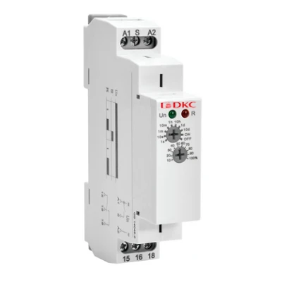 Реле времени, задеркжка времени, конфигурация контакта 1CO, AC/DC 12-240В DKC DRM-TB-1-240