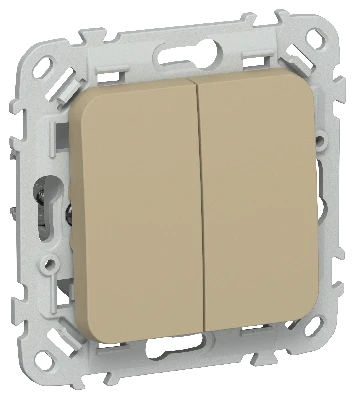 FLITE Выключатель 2-клавишный 10А ВС12-1-0-ФлХ хаки IEK