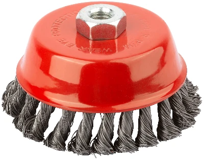 Кордщетка-чашка, гайка М14, стальная витая проволока 125 мм FIT 39469