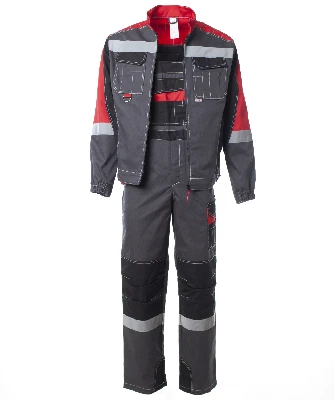 Костюм ФОРМУЛА с СОП летний куртка ткань, полукомбинезон, темно-серый с красной и черной отделкой 48-50 96-100,170-176 Эталон-Спецодежда 117896 00000117899