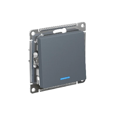 ATLASDESIGN 1-клавишный ПЕРЕКЛЮЧАТЕЛЬ с подсветкой, сх.6а, 10АХ, быстрозажимные клеммы, ГРИФЕЛЬ