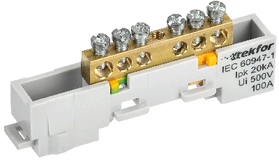 TEKFOR Шина PE земля неизолированная на универсальном держателе 6х9-6-Ж IEK