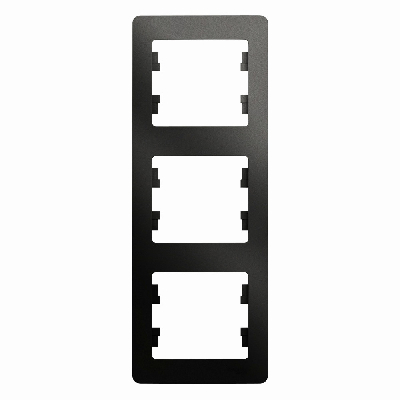 GLOSSA Рамка 3 поста вертикальная антрацит Systeme Electric GSL000707