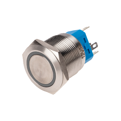 Кнопка антивандальная d22 12В(LED) Б/Фикс (5с) OFF-(ON) / ON-(OFF) подсв/красная REXANT 36-3510