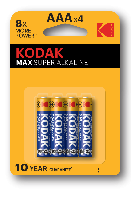 Батарейка Kodak LR03-4BL MAX SUPER Alkaline [K3A-4] (40/200/32000) KODAK Б0005124