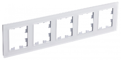 ATLASDESIGN NATURE рамка пятипостовая, МАТОВОЕ ОРГАНИЧЕСКОЕ СТЕКЛО БЕЛЫЙ Systeme Electric ATN330105
