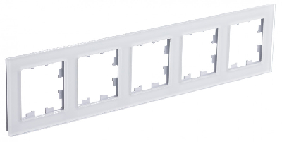 ATLASDESIGN NATURE рамка пятипостовая, ОРГАНИЧЕСКОЕ СТЕКЛО БЕЛЫЙ Systeme Electric ATN320105
