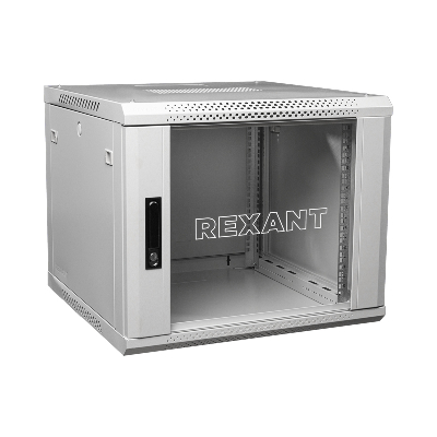 Шкаф настенный телекоммуникационный разборный 12U 600x600мм дверь стекло серый (RAL 7035)