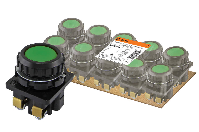 Выключатель кнопочный КЕ 011-У2-исп.2 зеленый 1з+1р 10A 660B IP40 TDM