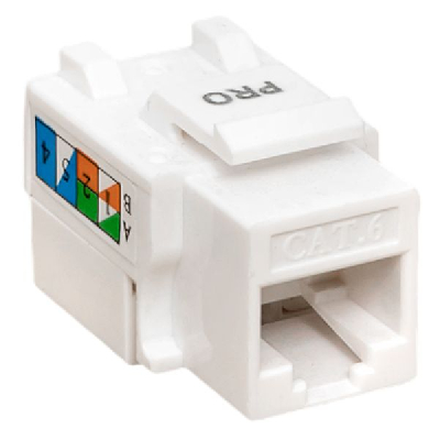 Модуль Keystone TERACOM PRO Cat.6 RJ-45 неэкранированный 110 IDC 90 градусов белый EKF TRP-KSTN-90D-6UTP-WH
