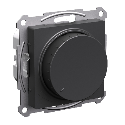 ATLASDESIGN СВЕТОРЕГУЛЯТОР (диммер) повор-нажим, LED, RC, 400Вт, мех., БАЗАЛЬТ Systeme Electric ATN001423
